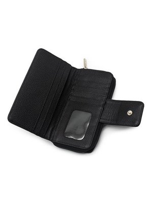 Billetera Grande A011 Cuero Negro Liso