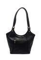 Bolso De Hombro Macoly M380 Cuero Negro Liso de Macoly