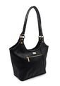 Bolso De Hombro Macoly M380 Cuero Negro Liso de Macoly