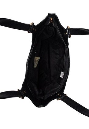 Bolso De Hombro Macoly M380 Cuero Negro Liso