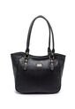 Bolso De Hombro Macoly 1025 Cuero Negro Liso de Macoly