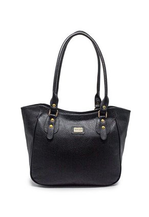 Bolso De Hombro Macoly 1025 Cuero Negro Liso