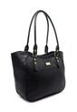 Bolso De Hombro Macoly 1025 Cuero Negro Liso de Macoly