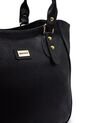 Bolso De Hombro Macoly 1025 Cuero Negro Liso de Macoly