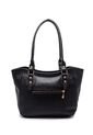 Bolso De Hombro Macoly 1025 Cuero Negro Liso de Macoly