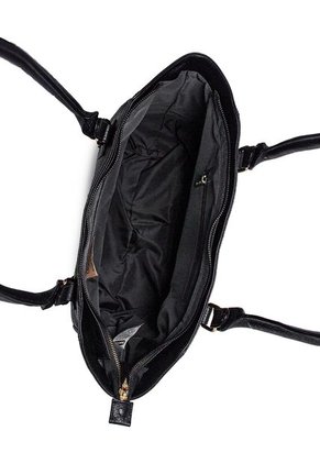 Bolso De Hombro Macoly 1025 Cuero Negro Liso