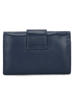 Billetera Mediana Macoly 047 Cuero Azul Liso