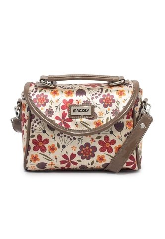 Cartera Manos Libres Macoly 876 Floralia Taupe Macoly