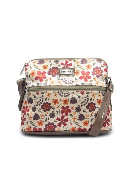 Bolso Manos Libres Macoly 789 Floralia Taupe