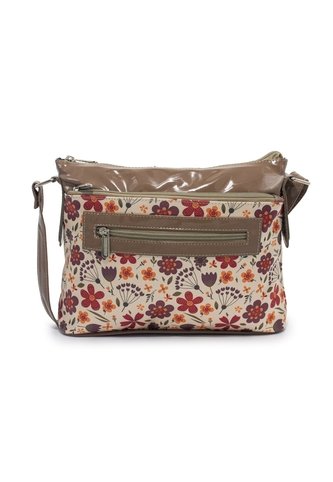 Bolso Manos Libres Macoly 817 Floralia Taupe Macoly