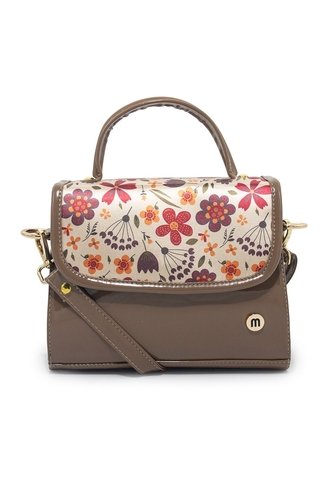 Bolso Manos Libres Macoly 838 Floralia Taupe Macoly