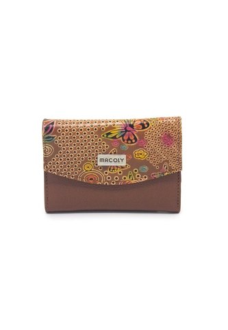 Billetera Mini A035 Cuero Tala Miel Macoly
