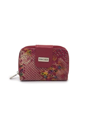 Billetera Mini A017 Cuero Tala Rojo Macoly