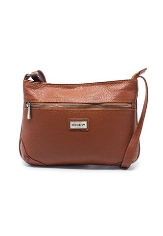 Bolso Manos Libres Macoly 790 Cuero Miel Liso Niquel Macoly