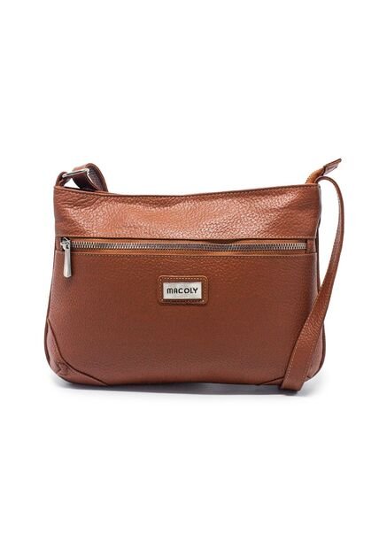 Bolso Manos Libres Macoly 790 Cuero Miel Liso Niquel