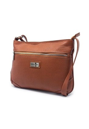 Bolso Manos Libres Macoly 790 Cuero Miel Liso Niquel