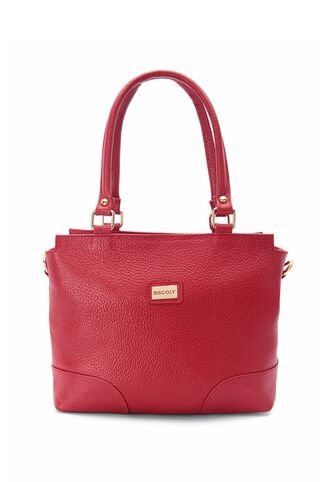 Bolso De Hombro Manos Libres Macoly 874 Cuero Rojo Macoly