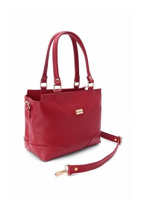 Bolso De Hombro Manos Libres Macoly 874 Cuero Rojo