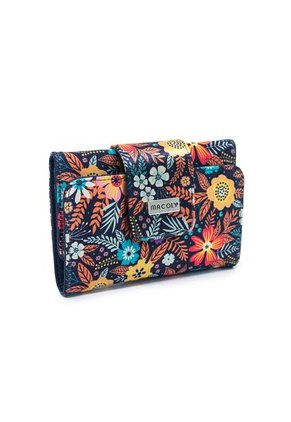 Billetera Mediana Macoly A016 Flora Azul Niquel