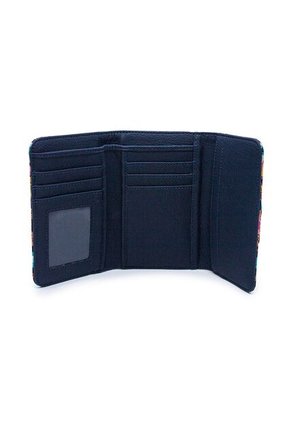 Billetera Mediana Macoly A016 Flora Azul Niquel