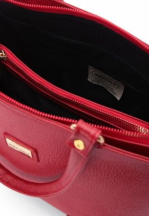 Bolso De Hombro Manos Libres Macoly 874 Cuero Rojo