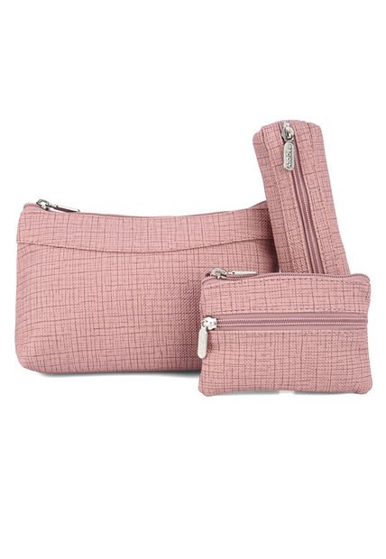 Cosmetiquera, Monedero Y Portaesferos Marsella Rosa