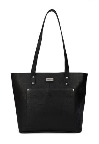 Bolso De Hombro Macoly 529 Cuero Negro Liso Macoly