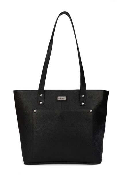 Bolso De Hombro Macoly 529 Cuero Negro Liso