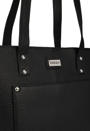 Bolso De Hombro Macoly 529 Cuero Negro Liso