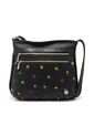 Bolso Manos Libres Macoly M820 Cuero Negro Bordado de Macoly