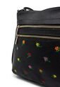 Bolso Manos Libres Macoly M820 Cuero Negro Bordado de Macoly