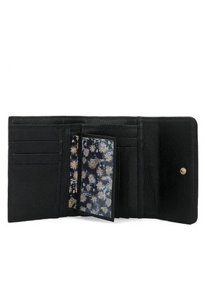 Billetera Mediana A015 Cuero Negro Liso