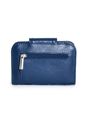 Billetera Mini Macoly 048 Cuero Tala Azul