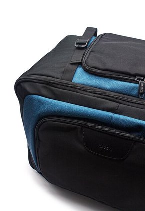Maleta/Morral 308 Para Viaje Lona Negro X Azul Petroleo