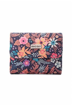 Billetera Macoly Mini A027 Flora Azul Niquel