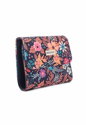 Billetera Macoly Mini A027 Flora Azul Niquel