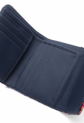 Billetera Macoly Mini A027 Flora Azul Niquel