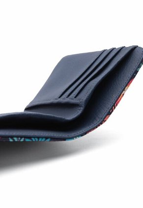 Billetera Macoly Mini A027 Flora Azul Niquel