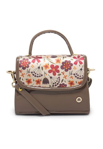 Bolso Manos Libres Macoly 838 Floralia Taupe Macoly