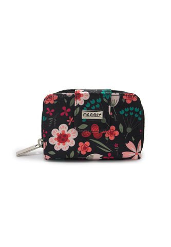 Billetera Mini A017 Floraalia Negro Macoly