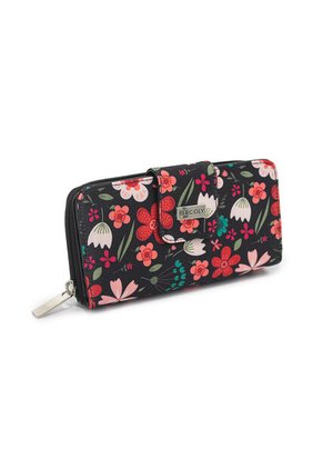 Billetera Grande A011 Floralia Negro