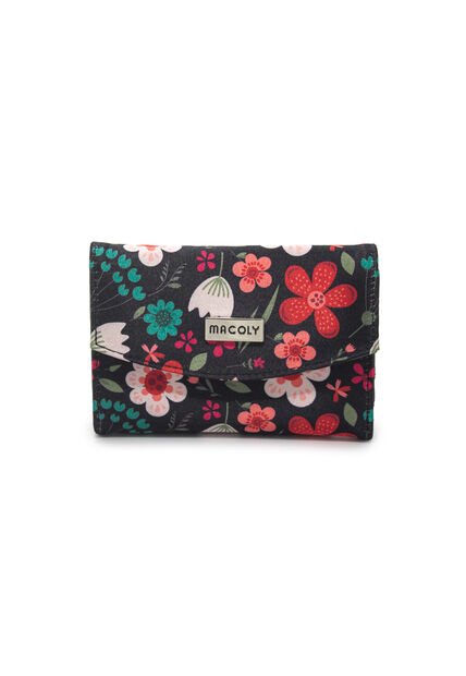 Billetera Mini Macoly A035 Floralia Negro