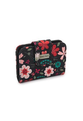 Billetera Mini Macoly A018 Floralia Negro