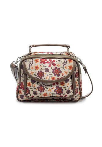 Bolso Manos Libres Macoly 701 Floralia Taupe Macoly