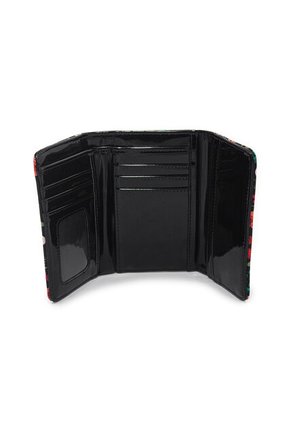 Billetera Mediana Macoly A016 Floralia Negro