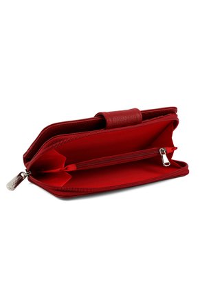 Billetera Grande A011 Cuero Rojo Liso