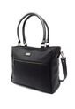 Bolso De Hombro M778 Cuero Negro Liso de Macoly
