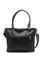 Bolso De Hombro M778 Cuero Negro Liso de Macoly
