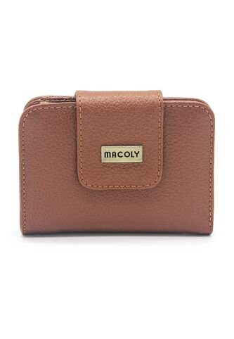 Billetera Mini Macoly A018 Cuero Miel Liso Macoly