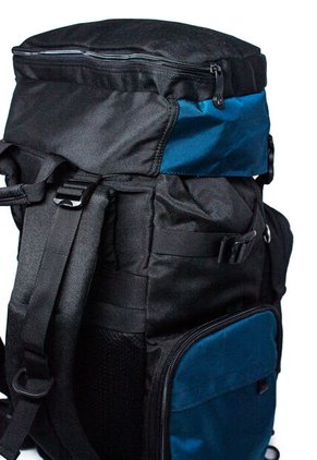 Morral Camping Macoly 313 Lona Negro X Azul Petroleo